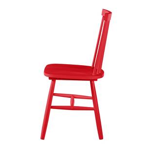 Chaises Jalenas (lot de 2) Hévéa massif - Noir - Rouge