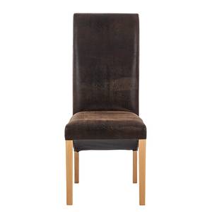 Chaises Jörn (lot de 2) Cuir synthétique marron vieilli / Hêtre