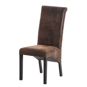 Chaises Jörn (lot de 2) Cuir synthétique marron vieilli / Hêtre marron foncé