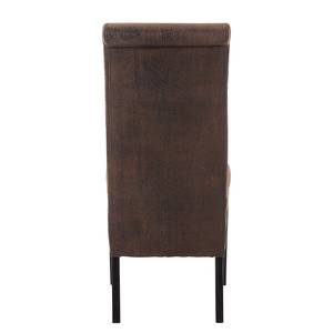 Chaises Jörn (lot de 2) Cuir synthétique marron vieilli / Hêtre marron foncé