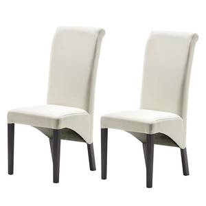 Chaises Jörn (lot de 2) Blanc / Marron foncé