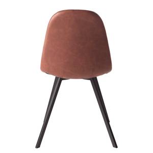Gestoffeerde stoel Kaland II kunstleer/metaal - vintage cognackleurig/zwart - 2-delige set