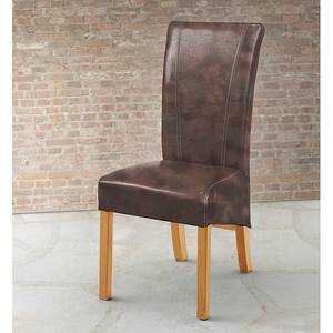 Chaises Karlsborg (lot de 2) Cuir synthétique marron foncé / Hêtre