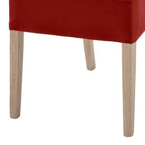 Chaises Lenya (lot de 2) Cuir synthétique rouge foncé / Hêtre