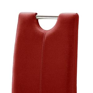 Chaises Lenya (lot de 2) Cuir synthétique rouge foncé / Hêtre