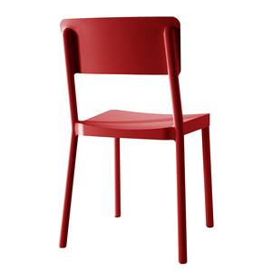 Chaises Lisboa (lot de 2) Fibre de verre - Rouge - Rouge - Sans accoudoirs