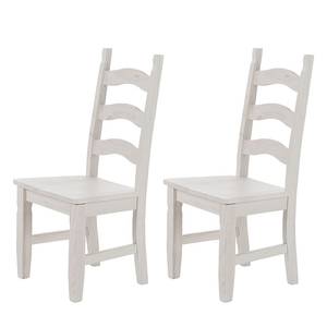 Chaises Lucia (lot de 2) Pin massif - Blanc