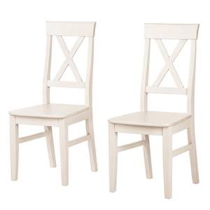 Eetkamerstoelen Lyngby (2-delige set) massief grenenhout - wit