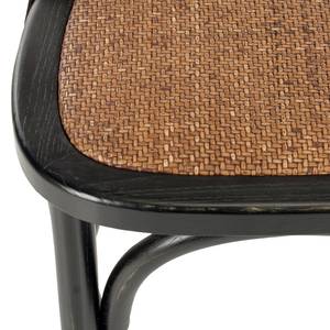 Eetkamerstoelen Madison (2-delige set) massief eikenhout/rotan - Zwart