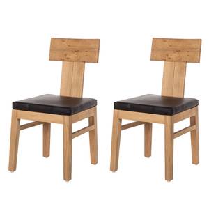 Eetkamerstoelen Maine (2-delige set) kunstleer/deels massief eikenhout