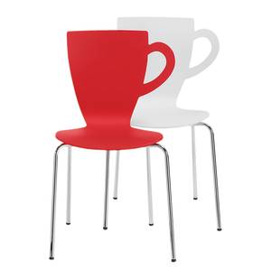 Eetkamerstoelen Mariell (2-delige set) kunststof - Rood