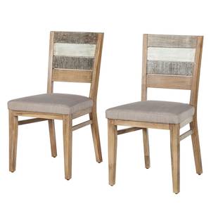 Chaises Odisha (lot de 2) Acacia massif / Imitation cuir