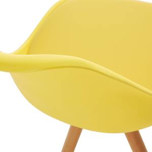 Chaises Thirza (lot de 4) Matériau synthétique / Hêtre massif - Jaune