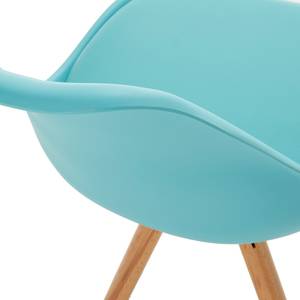 Eetkamerstoelen Paonia (4-delige set) kunststof/massief beukenhout - Babyblauw