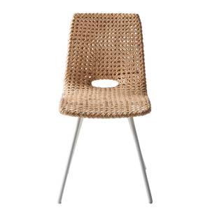 Eetkamerstoelen Parawa rotan/metaal - rotan/wit