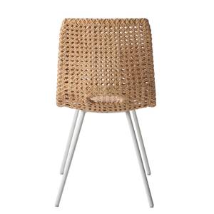 Eetkamerstoelen Parawa rotan/metaal - rotan/wit