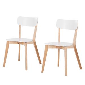 Eetkamerstoelen Rob (2-delige set) wit/natuurlijk berkenhout