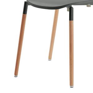 Eetkamerstoelen Sebulon (4-delige set) deels massief beukenhout - Grijs/beukenhoutkleurig