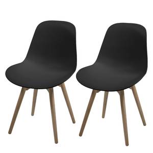 Chaises Sugar (lot de 2) Matière synthétique - Noir