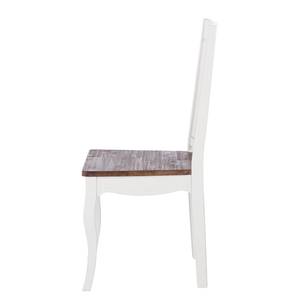 Eetkamerstoelen Summer Romance 2-delige set - massief acaciahout - wit / acacia