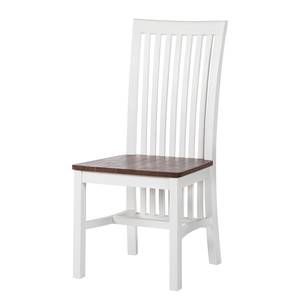 Chaises Gomera (lot de 2) Acacia massif - Blanc / Marron