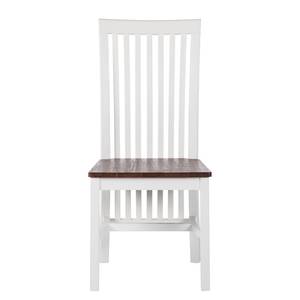 Chaises Gomera (lot de 2) Acacia massif - Blanc / Marron