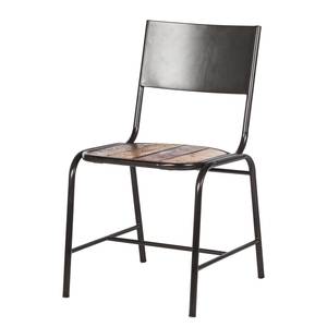 Chaises TAMATI - Lot de 2 Pin massif / acier inoxydable - pin / noir