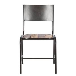 Chaises TAMATI - Lot de 2 Pin massif / acier inoxydable - pin / noir