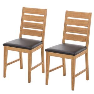 Chaises TanamiWOOD II (lot de 2) Imitation cuir - Chêne sauvage / Noir