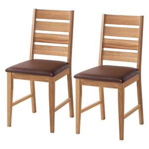 Chaises TanamiWOOD II (lot de 2) Imitation cuir - Chêne sauvage / Marron