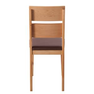 Chaises TelferWOOD II (lot de 2) Imitation cuir - Marron / Hêtre