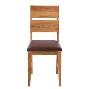 Chaises TelferWOOD II (lot de 2) Imitation cuir - Chêne sauvage / Marron