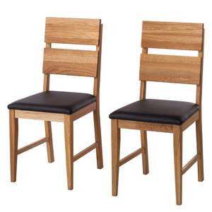 Chaises TelferWOOD II (lot de 2) Imitation cuir - Chêne sauvage / Noir