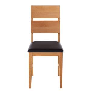 Eetkamerstoelen TelferWOOD I kunstleer - 2-delige set - Zwart/beukenhoutkleurig