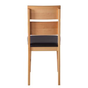 Eetkamerstoelen TelferWOOD I kunstleer - 2-delige set - Zwart/beukenhoutkleurig