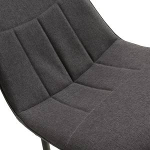 Chaises Tirano (lot de 4) Tissu - Gris foncé / Noir