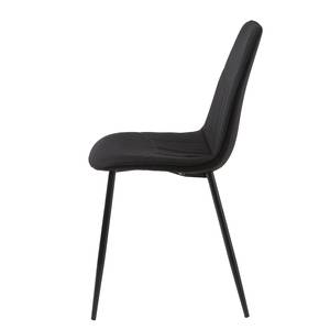 Chaises Tirano (lot de 4) Tissu - Noir