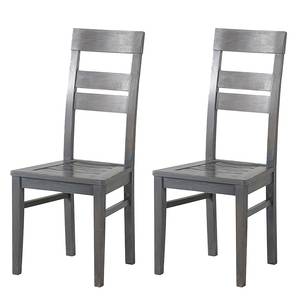 Chaises Titan (lot de 2) Chêne partiellement massif Gris