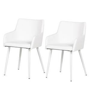 Chaises Valley (lot de 2) Cuir synthétique blanc