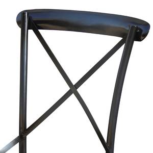 Eetkamerstoelen Nabire (2-delige set) massief acaciahout/metaal - acaciahout/zwart