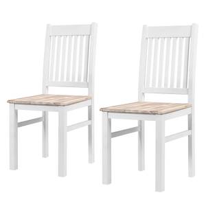 Chaises Westcoast (lot de 2) Acacia massif - Acacia / Blanc