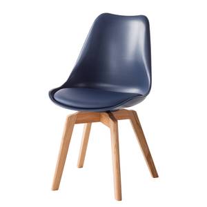 Chaises Woodwynn (lot de 2) Matière synthétique / Hêtre massif - Bleu foncé