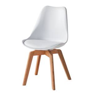 Chaises Woodwynn (lot de 2) Matière synthétique / Hêtre massif - Blanc