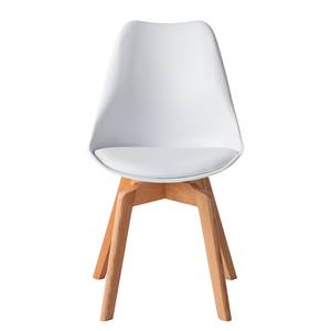 Chaises Woodwynn (lot de 2) Matière synthétique / Hêtre massif - Blanc