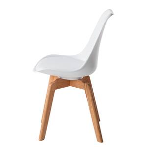 Chaises Woodwynn (lot de 2) Matière synthétique / Hêtre massif - Blanc