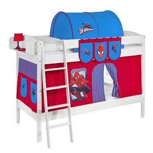Etagenbett IDA 4105 Spiderman weiß - mit Vorhang und Lattenroste