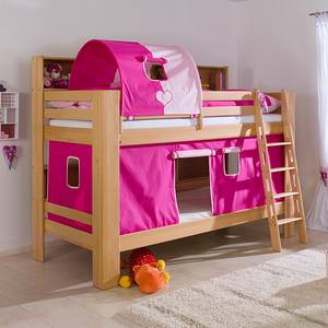 Etagenbett Jan Buche massiv - Textilset Pink