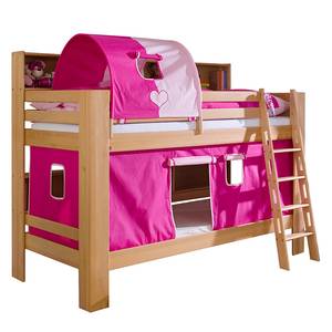 Etagenbett Jan Buche massiv - Textilset Pink