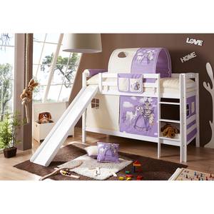 Stapelbed Lupo I - Paard - paars/beige - beukenhout - Wit