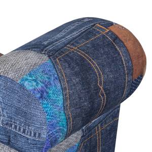 Polsterbank Banquette Patchwork Jeansoptik - Webstoff Dunkelblau - Webstoff Dunkelblau - Dunkelblau